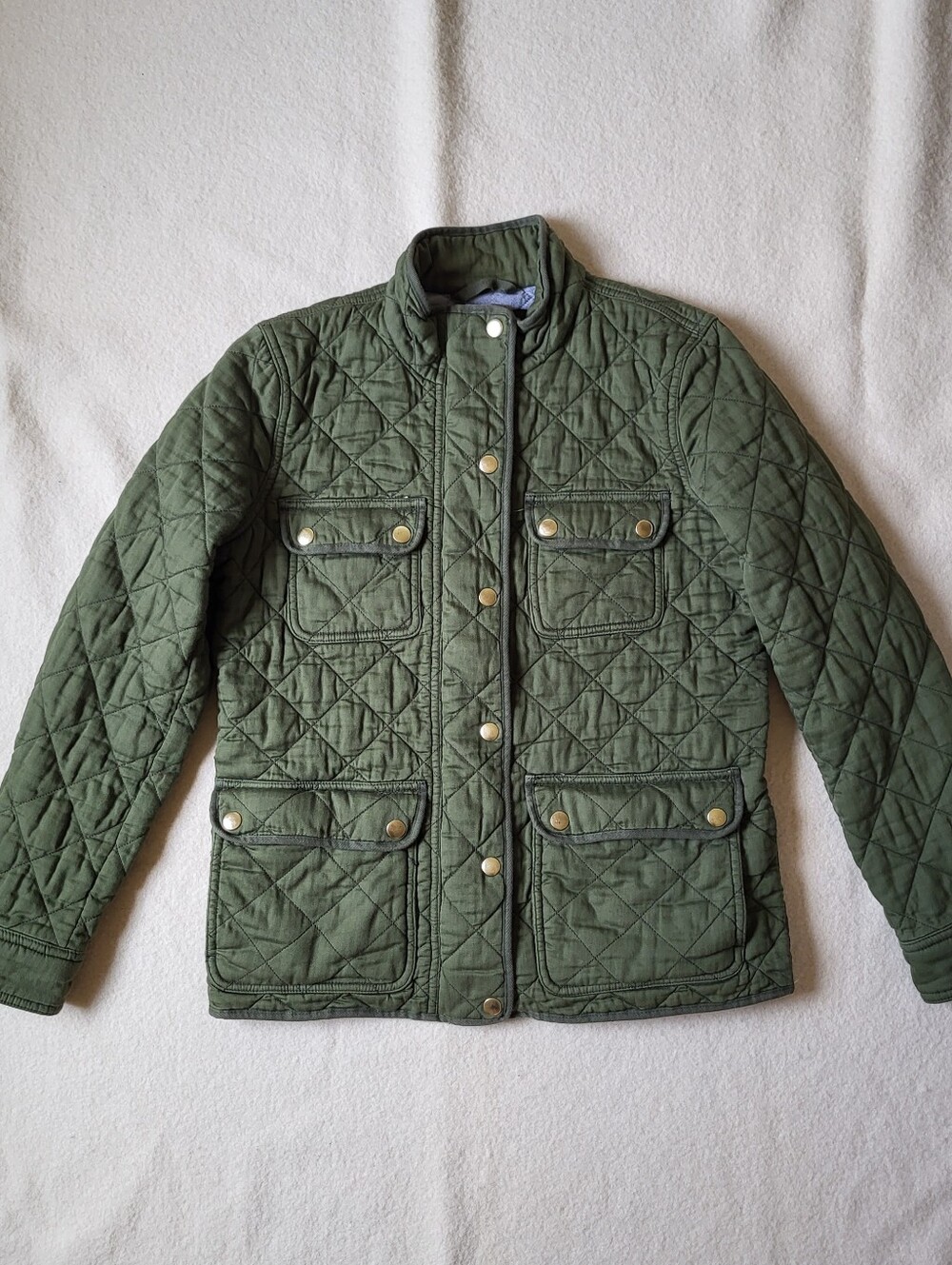 J. Crew Quilted Cotton Chore Jacket Womens Size XS Cotton Olive Green - Picture 2 of 16